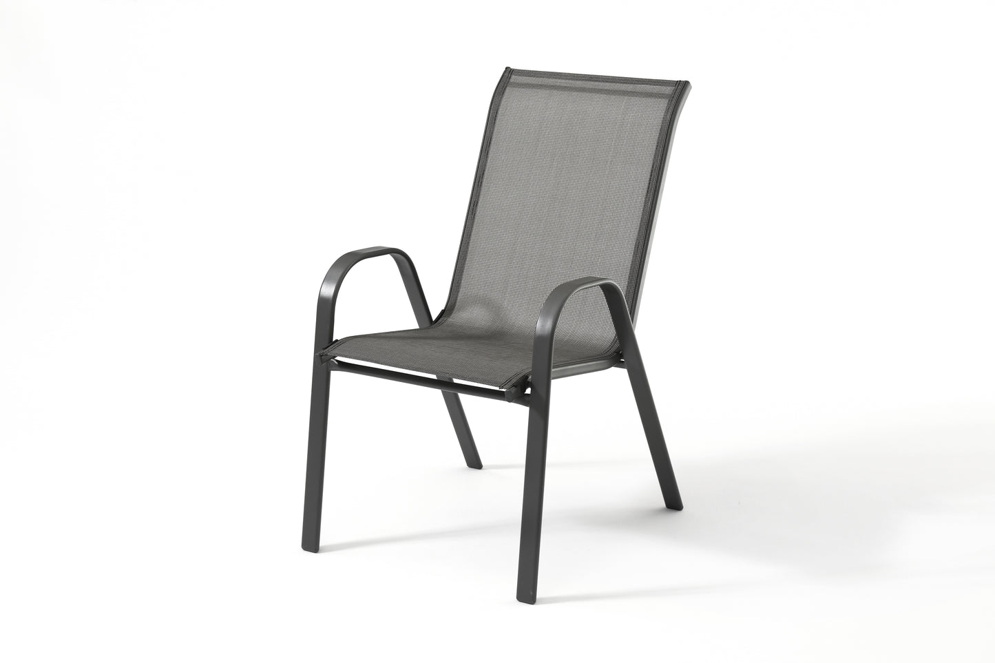 Stacking Patio Dining Armchair Set - Gray