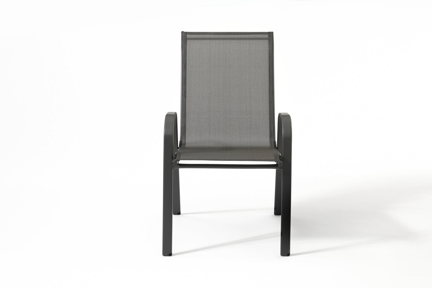 Stacking Patio Dining Armchair Set - Gray