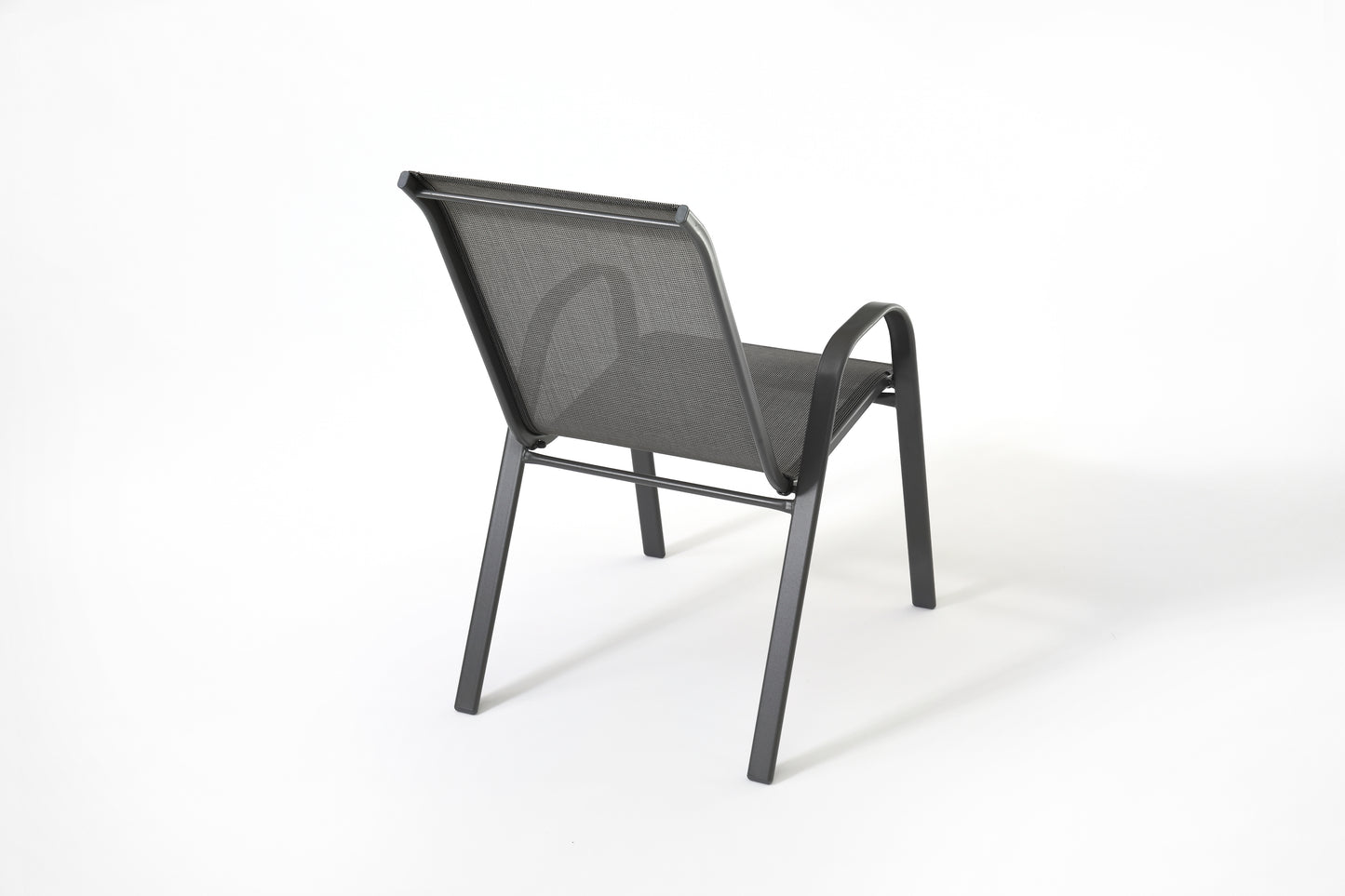 Stacking Patio Dining Armchair Set - Gray