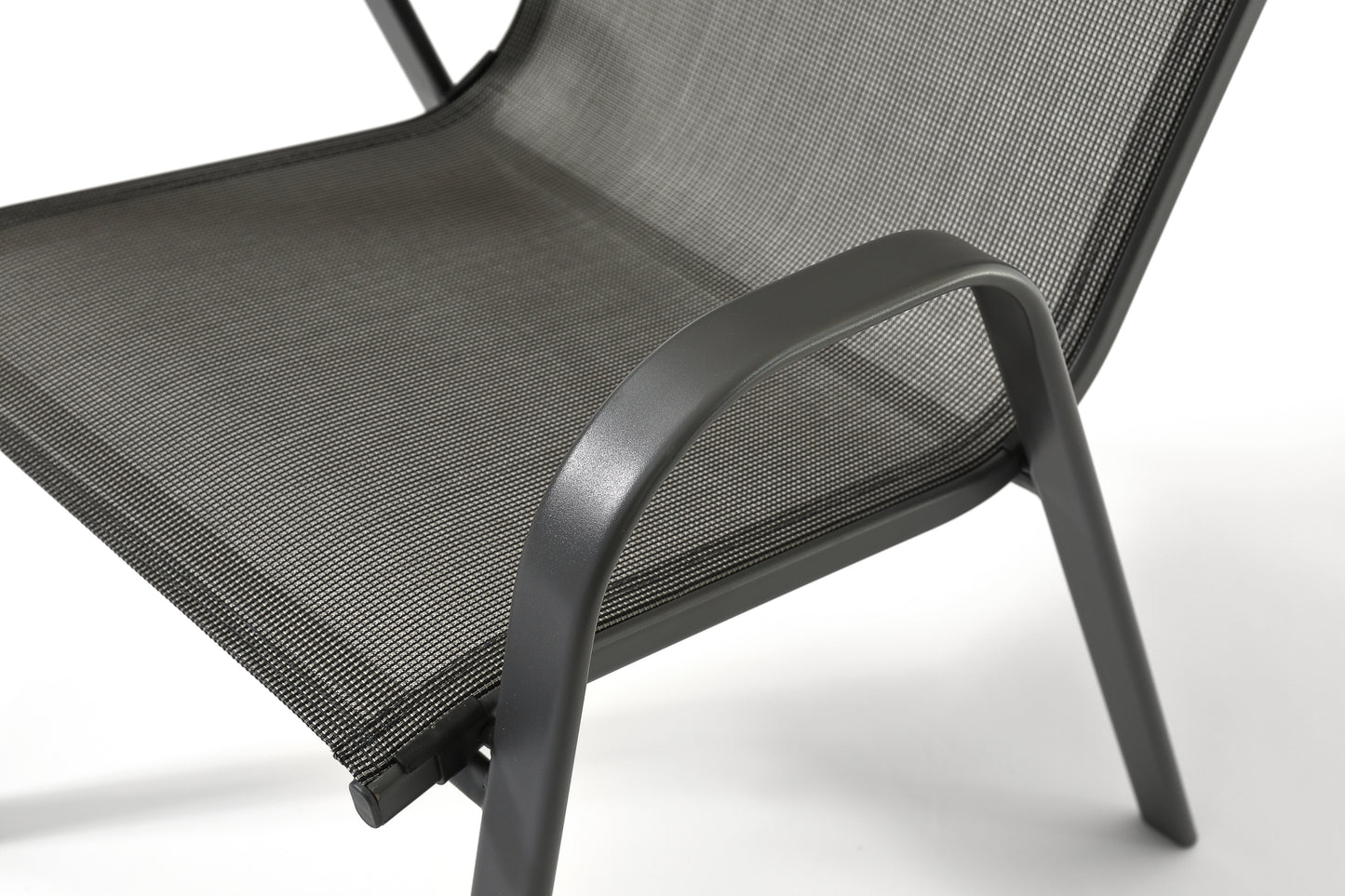 Stacking Patio Dining Armchair Set - Gray
