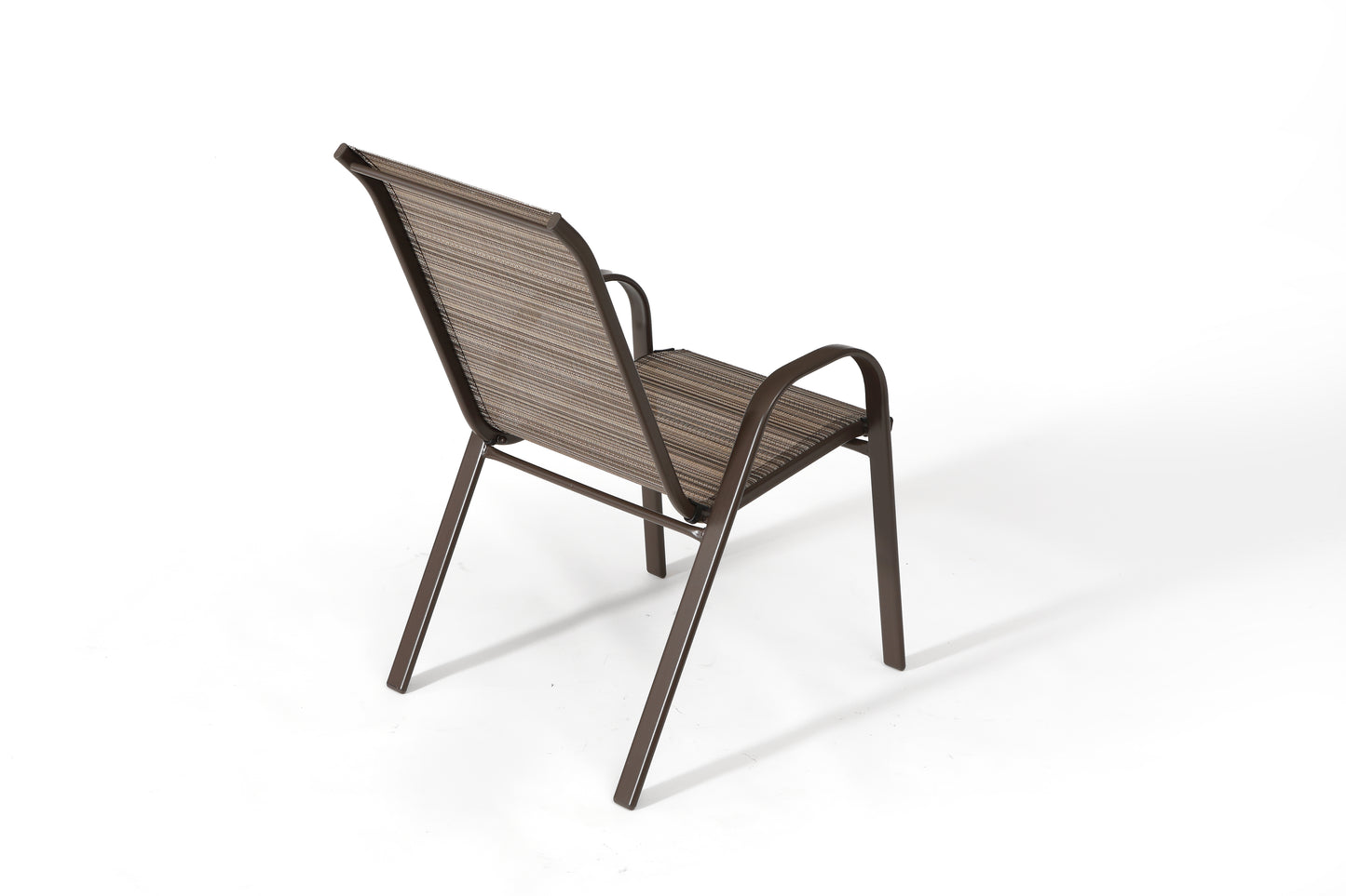 Stacking Patio Dining Armchair Set - Wavy Brown