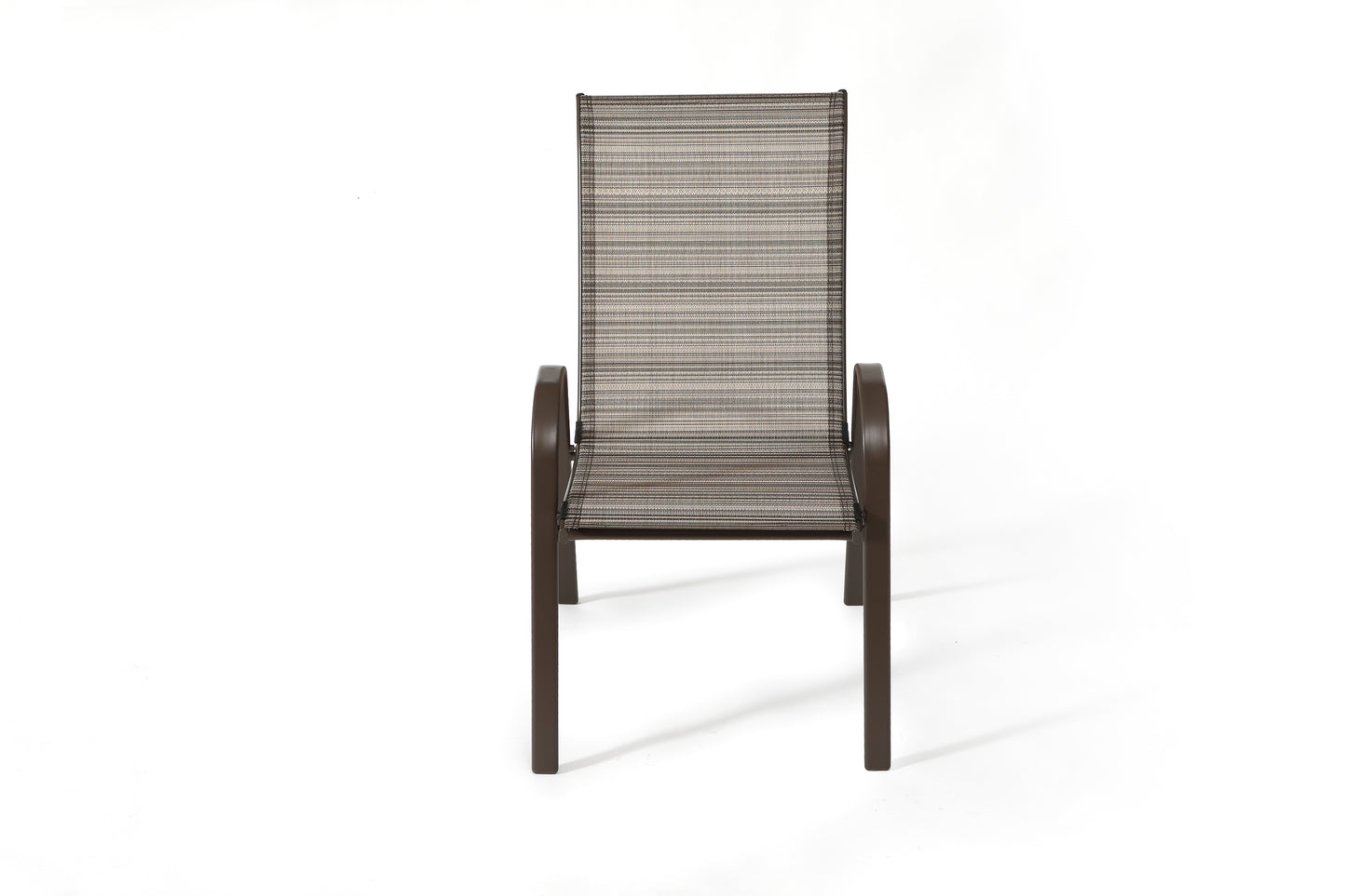 Stacking Patio Dining Armchair Set - Wavy Brown