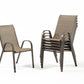 Stacking Patio Dining Armchair Set - Brown