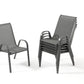 Stacking Patio Dining Armchair Set - Gray