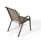 Stacking Patio Dining Armchair Set - Wavy Brown