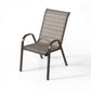 7-Pieces Patio Dining Fire Pit Set - Wavy Brown