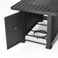 7-Pieces Patio Dining Fire Pit Set - Wavy Brown